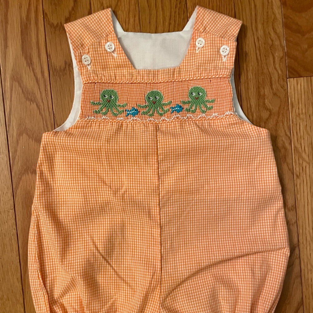 Gingham Smocked Octopus Bubble